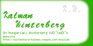 kalman winterberg business card